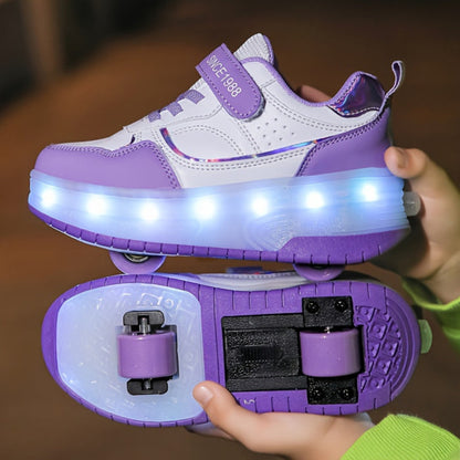 Children's LED Light-Up Roller Sneakers with Wheels