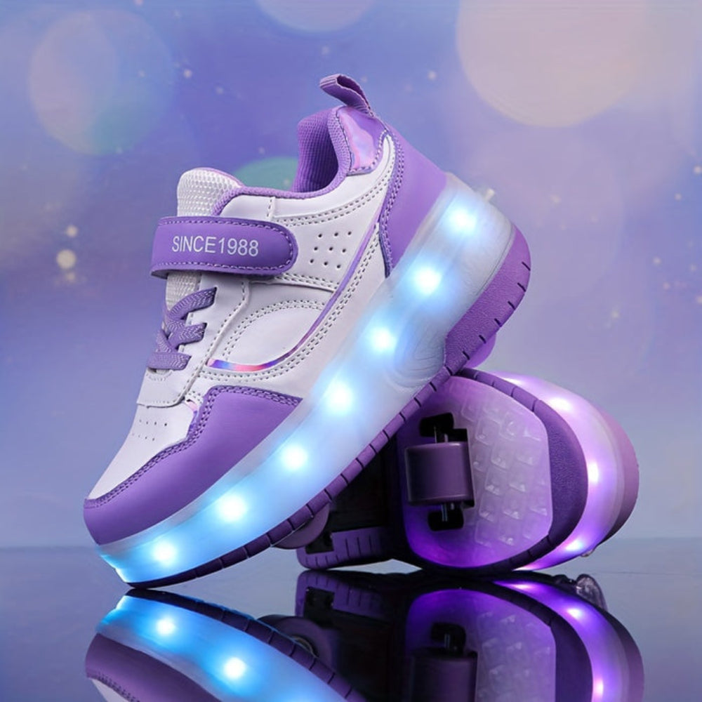 Children's LED Light-Up Roller Sneakers with Wheels