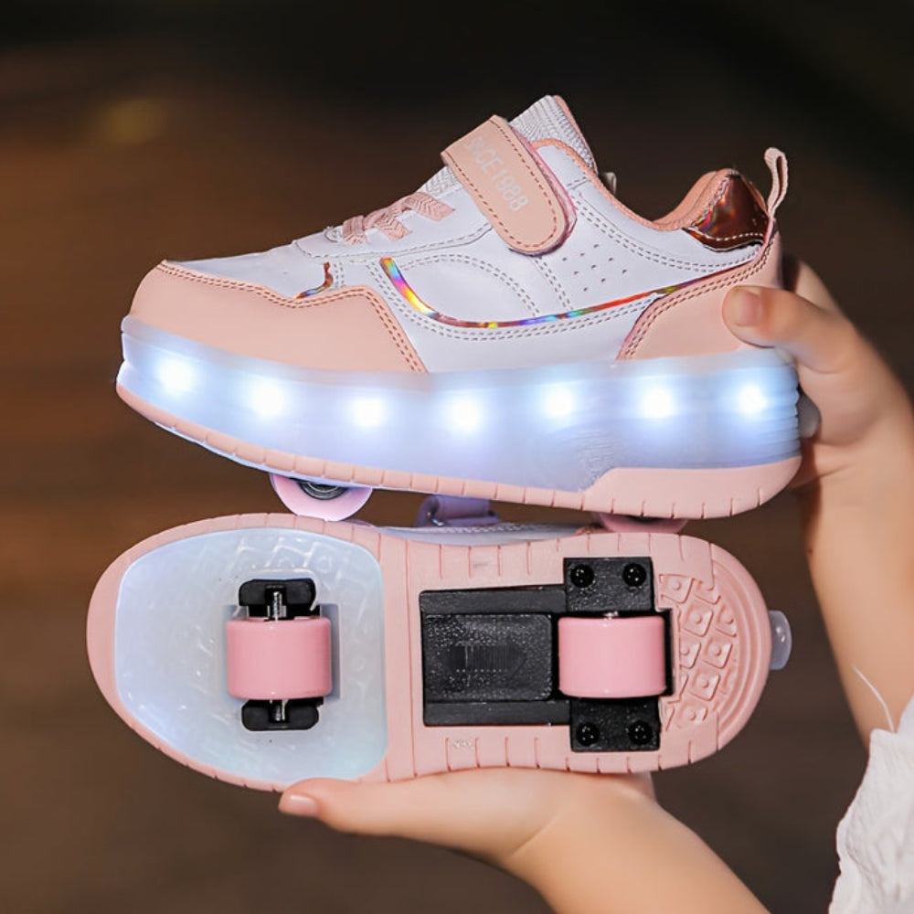 Children's LED Light-Up Roller Sneakers with Wheels