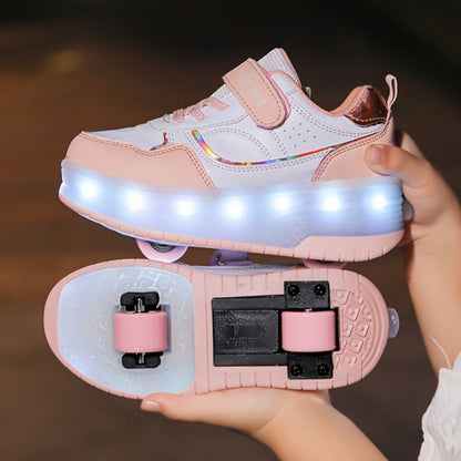 Children's LED Light-Up Roller Sneakers with Wheels
