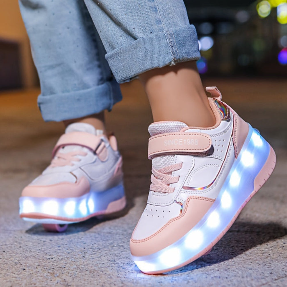 Children's LED Light-Up Roller Sneakers with Wheels