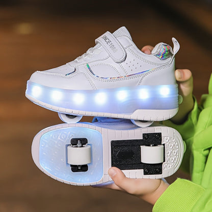 Children's LED Light-Up Roller Sneakers with Wheels