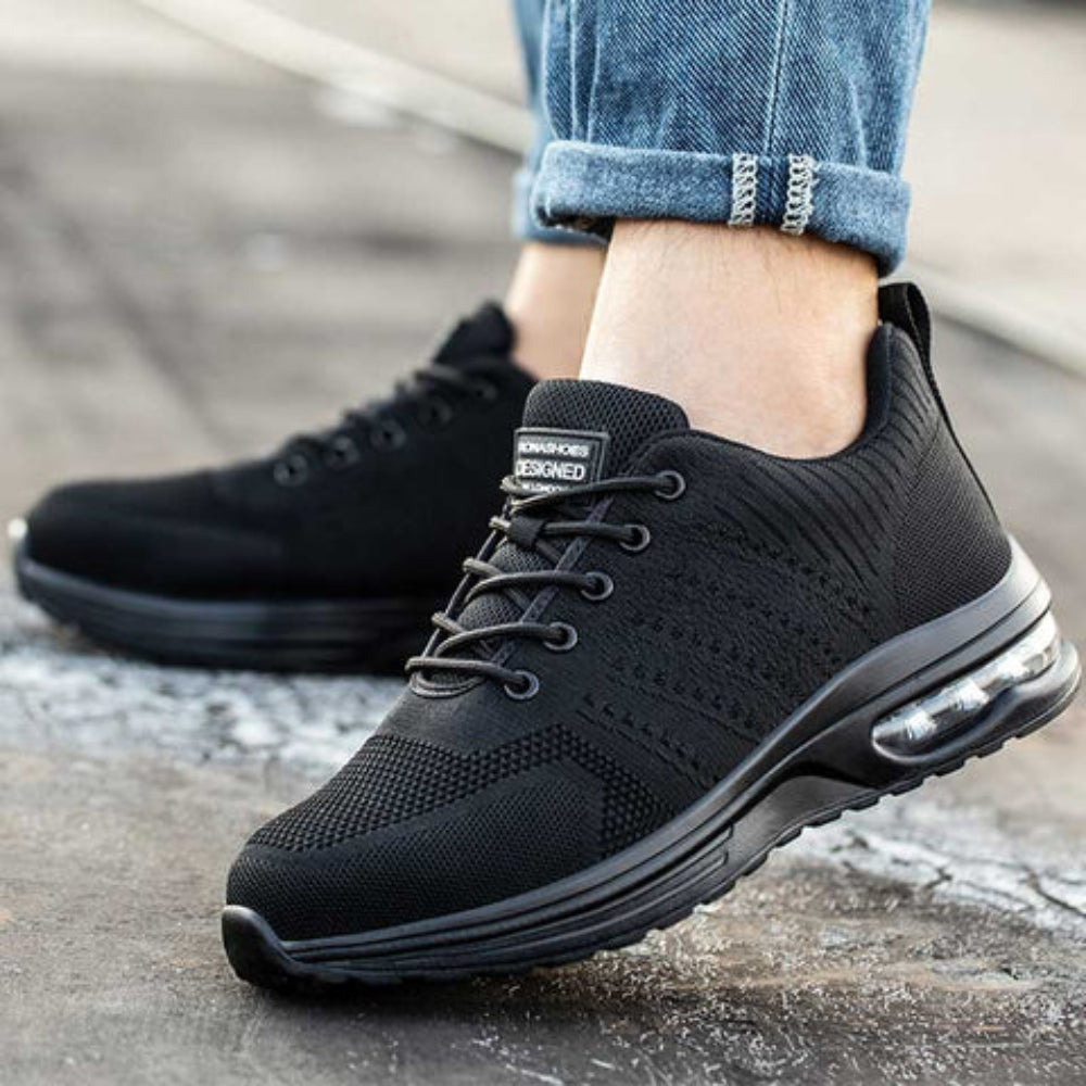 Women's Work Shoes with Steel Toe Cap, Slip-Resistant