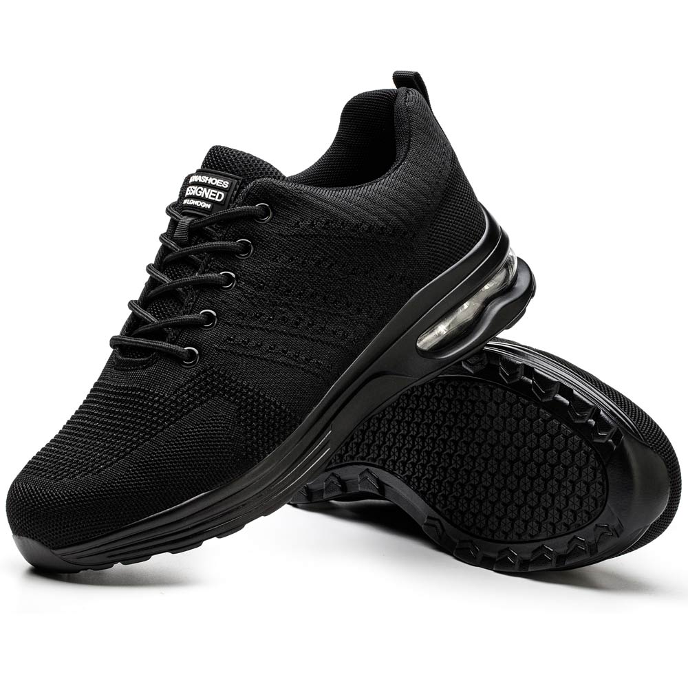 Women's Work Shoes with Steel Toe Cap, Slip-Resistant