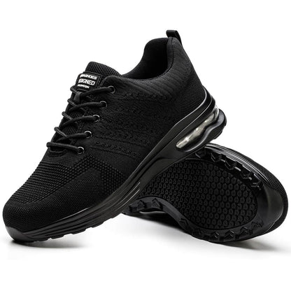Women's Work Shoes with Steel Toe Cap, Slip-Resistant
