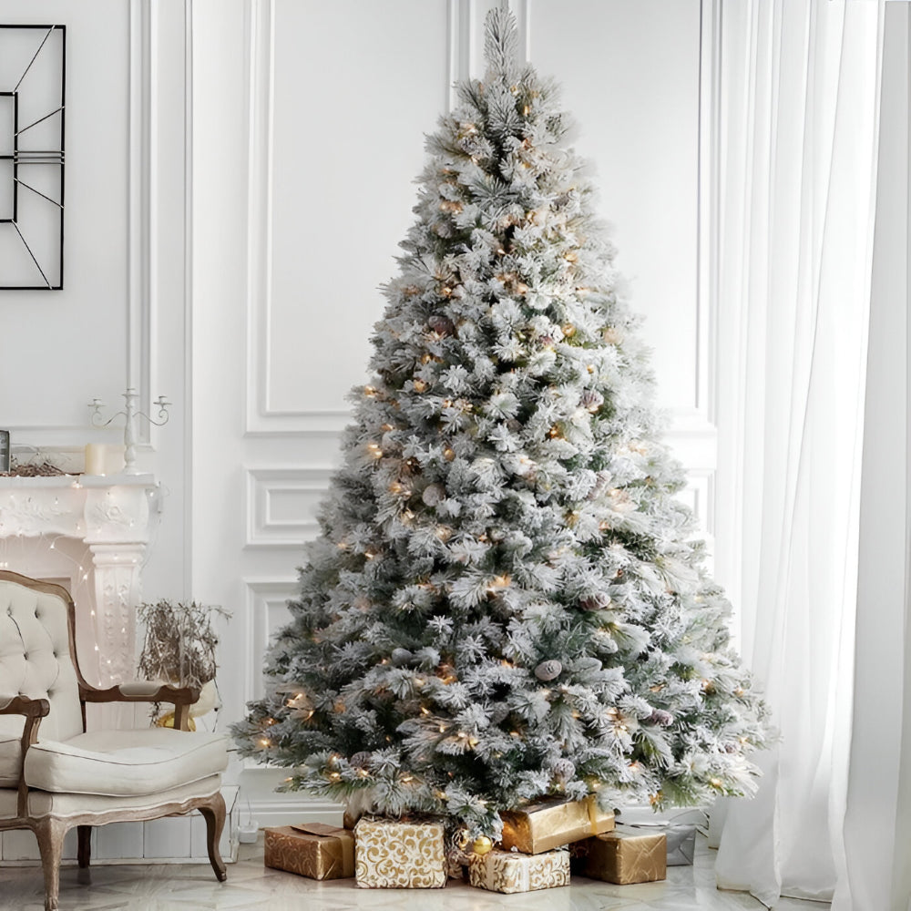 Árbol de Navidad Artificial Nevado LED Decorativo Festivo
