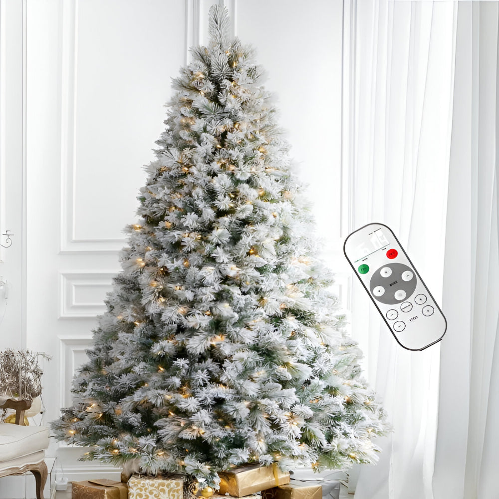 Árbol de Navidad Artificial Nevado LED Decorativo Festivo