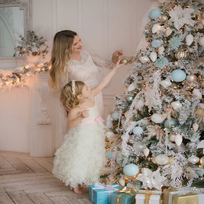 Árbol de Navidad Artificial Nevado LED Decorativo Festivo