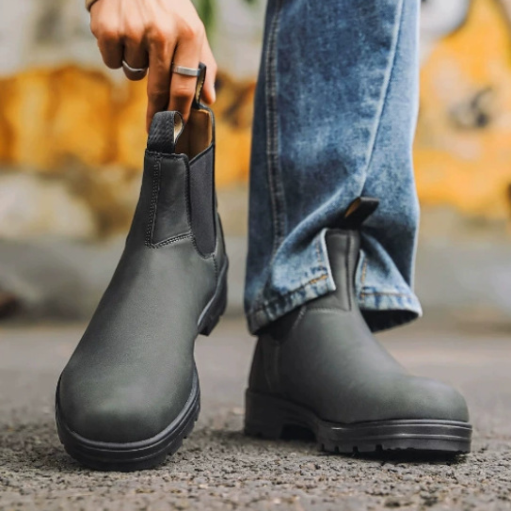 Women's Leather Chelsea Ankle Boots Comfortable Slip-On