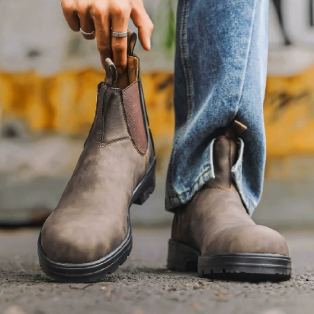 Women's Leather Chelsea Ankle Boots Comfortable Slip-On