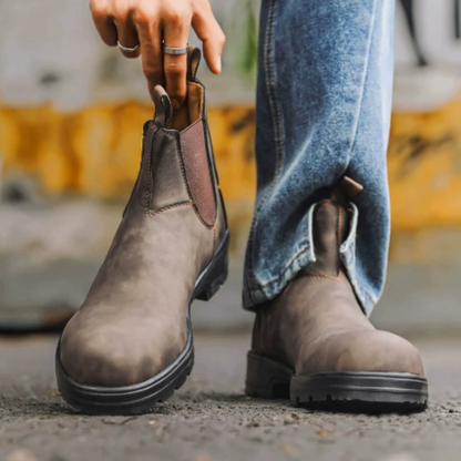 Women's Leather Chelsea Ankle Boots Comfortable Slip-On