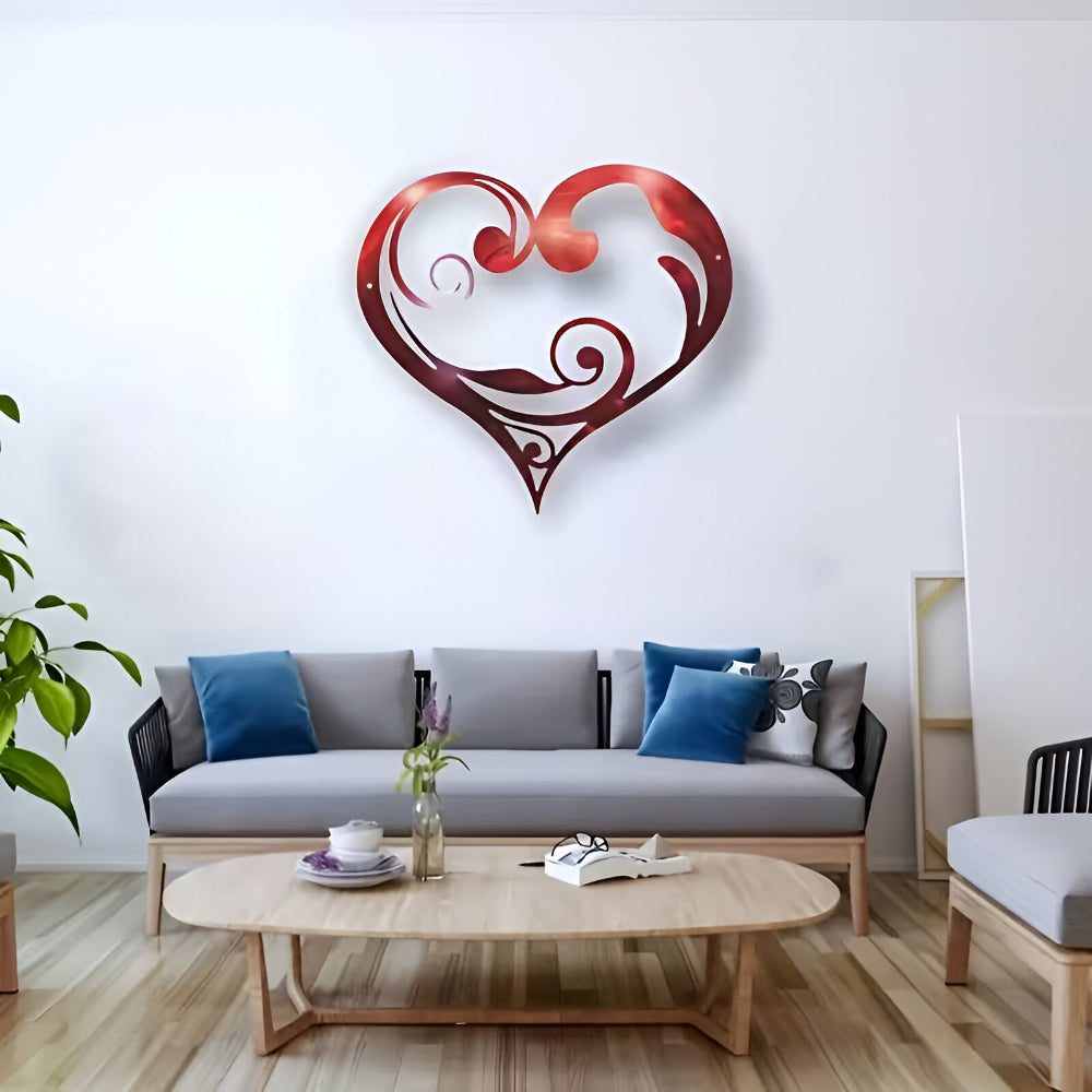 Metal Wall Decoration Romantic Heart Interior