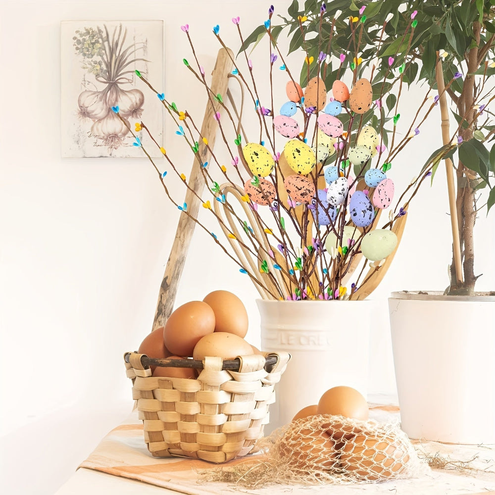 Easter Decoration Decorative Branches Artificial Eggs Flowers