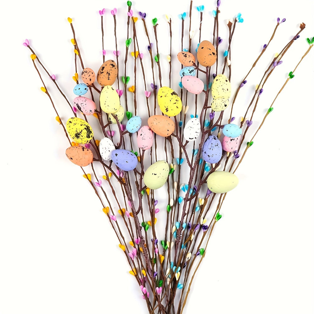 Easter Decoration Decorative Branches Artificial Eggs Flowers