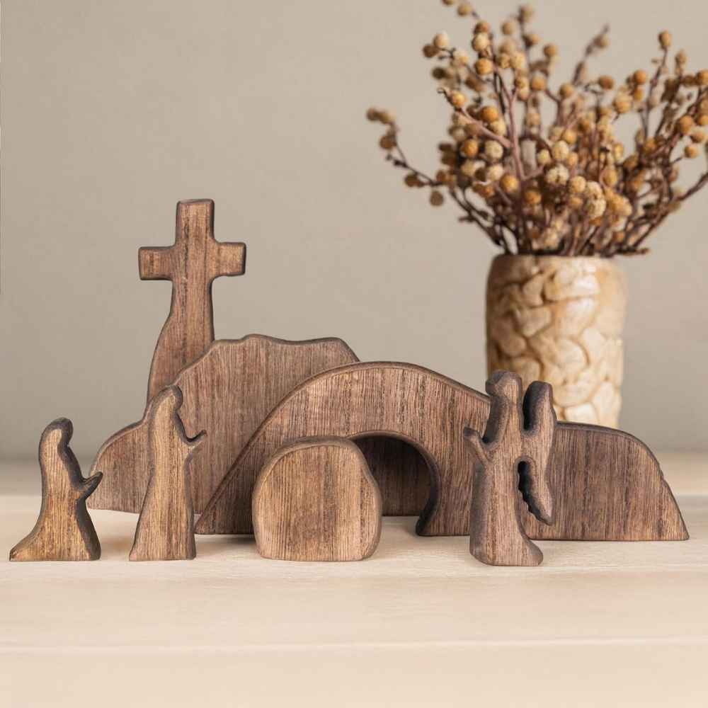Easter Decoration Resurrection Scene Wooden Ornament