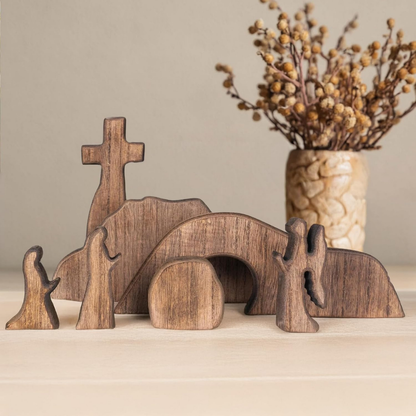 Easter Decoration Resurrection Scene Wooden Ornament