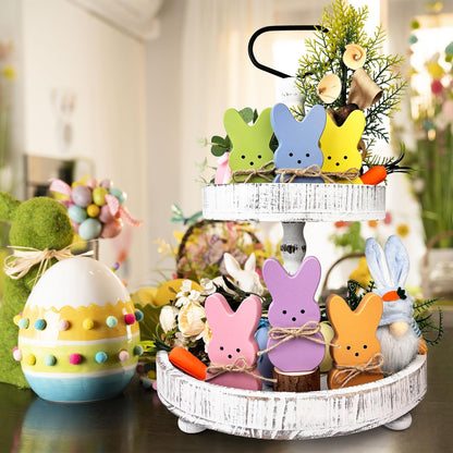 Easter Decoration Wooden Bunny Table Ornaments Set