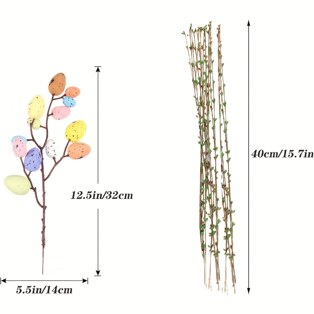 Easter Decoration Decorative Branches Artificial Eggs Flowers