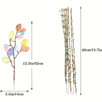 Easter Decoration Decorative Branches Artificial Eggs Flowers