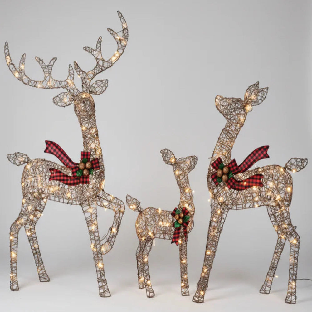 Dekoracja Świąteczna LED Renifery Ogrodowe Metalowe