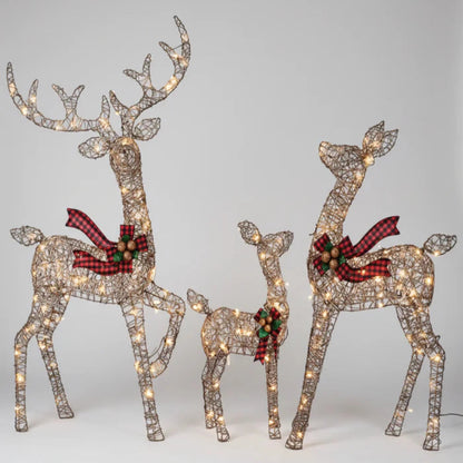 Dekoracja Świąteczna LED Renifery Ogrodowe Metalowe