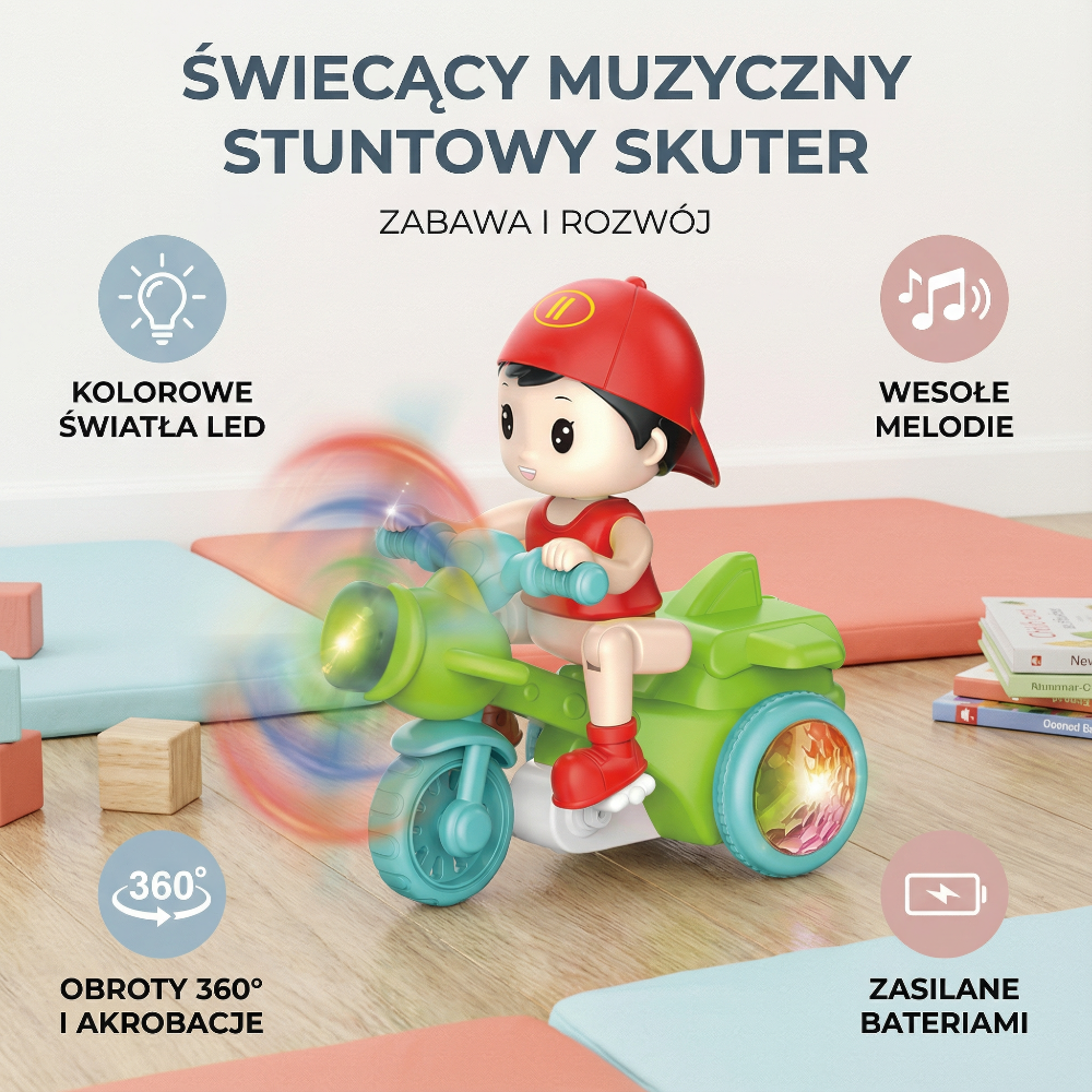 Dzieci Hulajnoga Zabawka Muzyczna Automatyczna 4