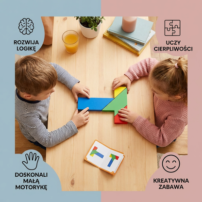 Dzieci Tangram Edukacyjna Drewniana Zabawka 2