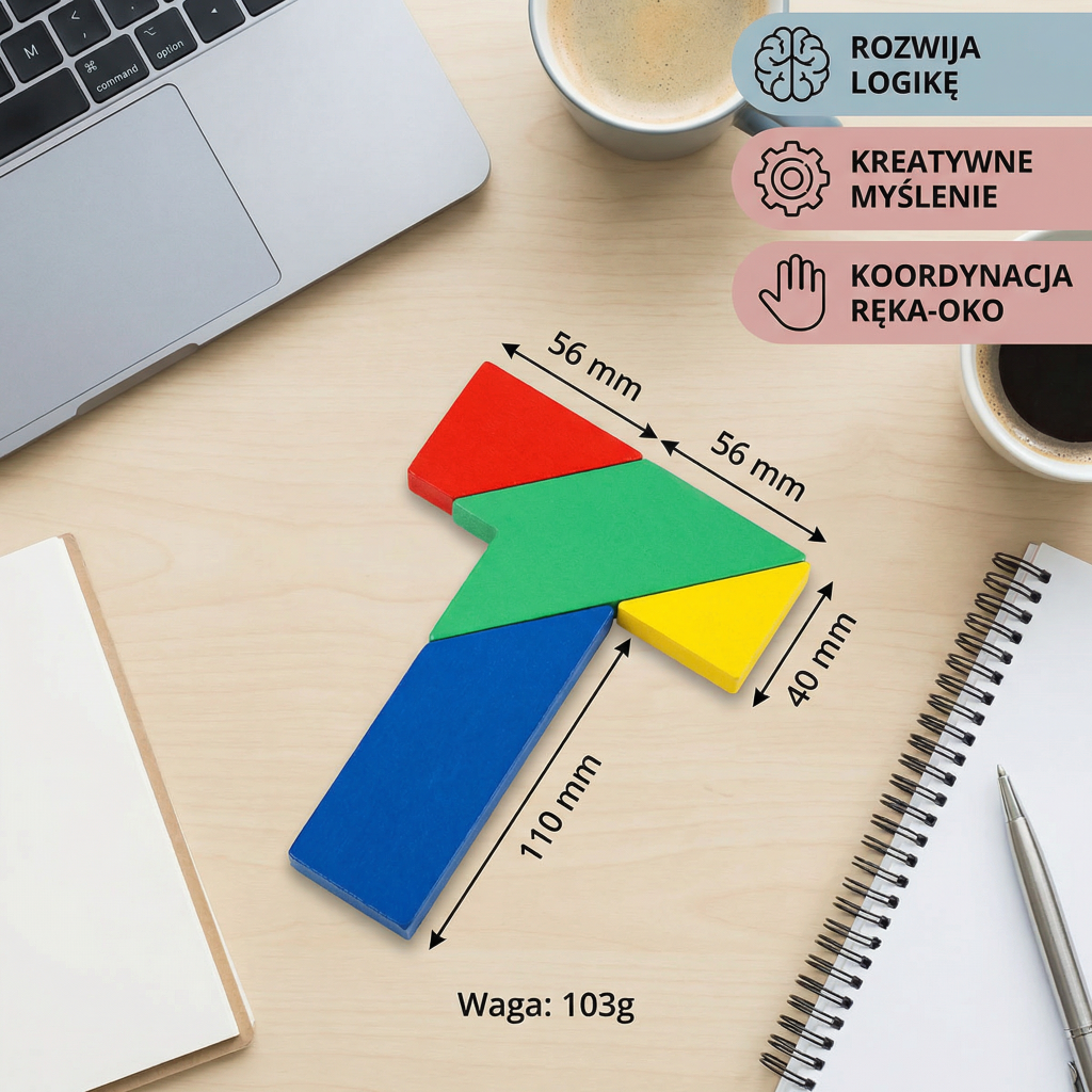 Dzieci Tangram Edukacyjna Drewniana Zabawka 5