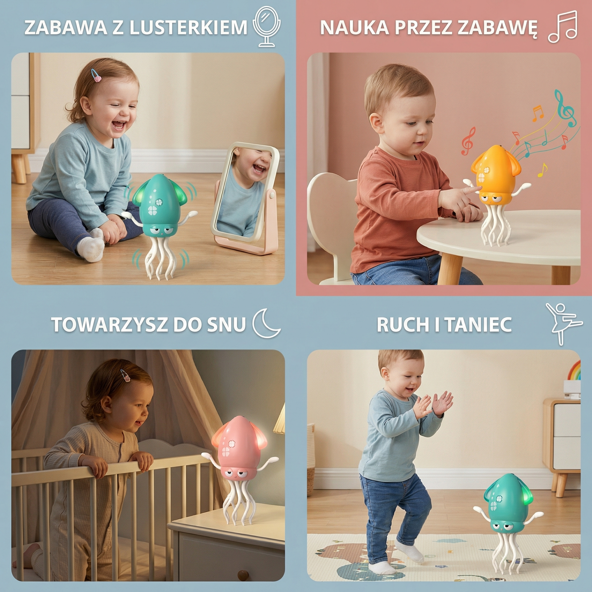 Dzieci Zabawka Interaktywna Ośmiornica Muzyczna 3