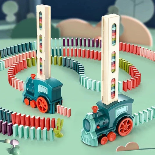 Dzieci Zabawka Pociąg Domino Automatyczny Układacz Klocków1 