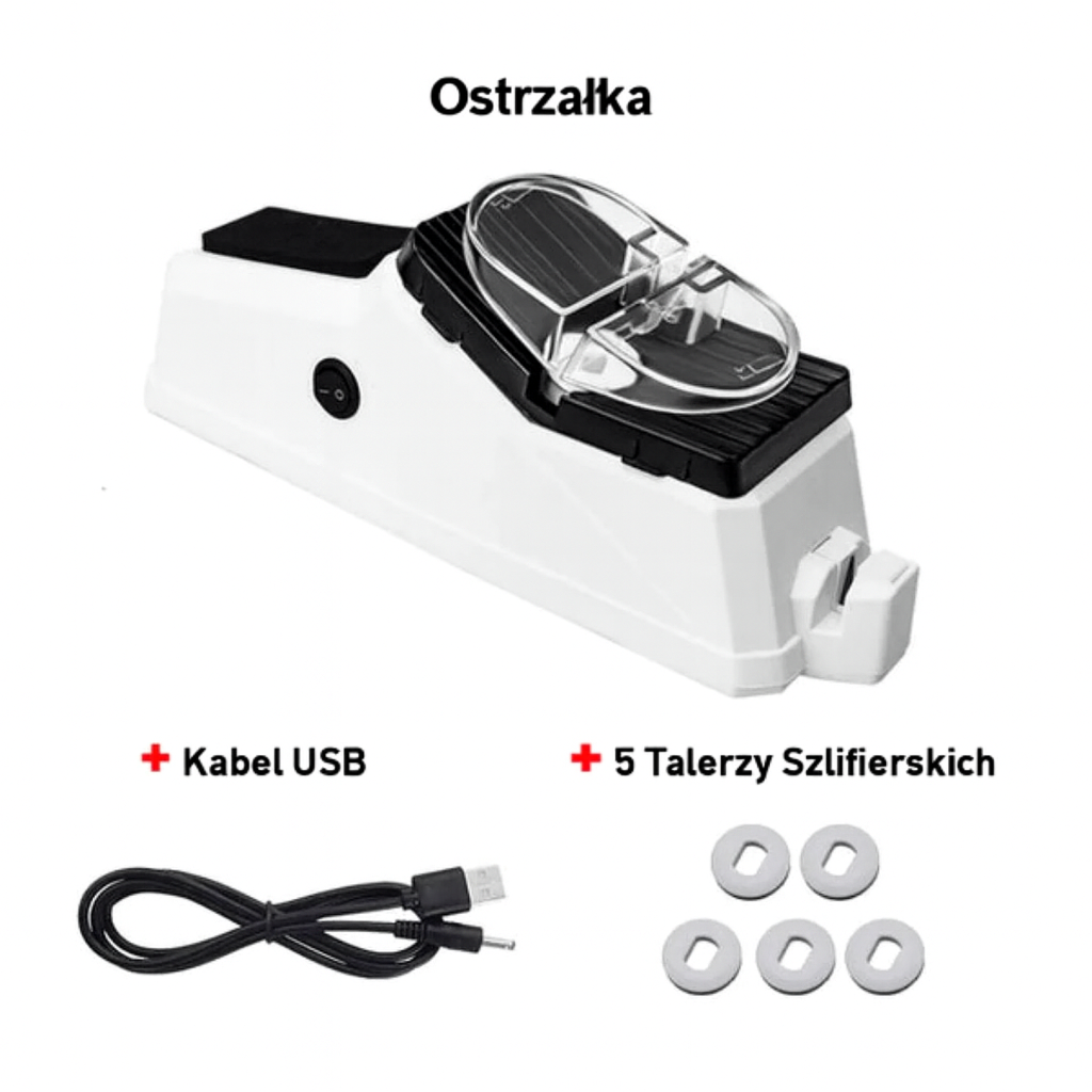 Elektryczna Ostrzałka do Noży Antypoślizgowa Podstawa USB