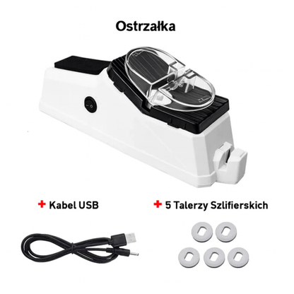 Elektryczna Ostrzałka do Noży Antypoślizgowa Podstawa USB