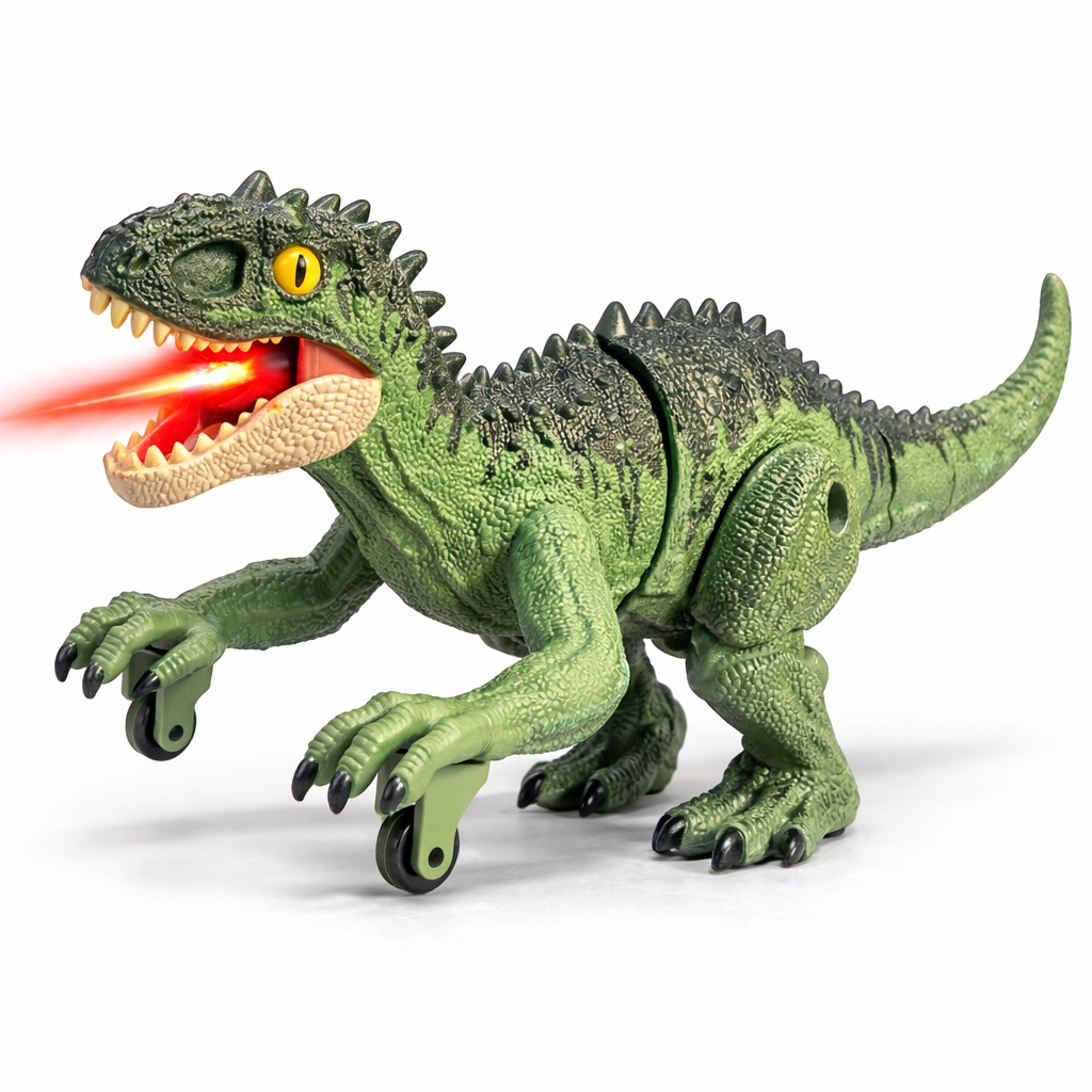 Dinosaur figure that talks and walks when you tell it to.