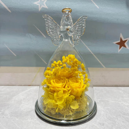 Eternal Rose Glass Dome Angel Decoration Gift