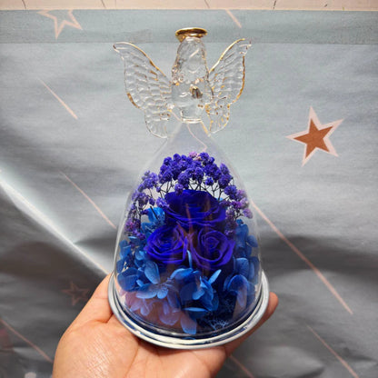 Eternal Rose Glass Dome Angel Decoration Gift