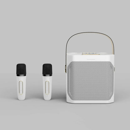 Altoparlante Bluetooth Karaoke Portatile Boombox Stereo con Microfono
