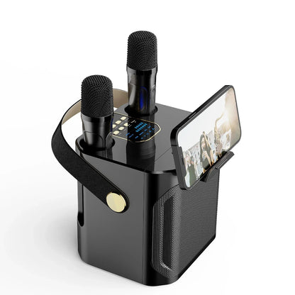Altoparlante Bluetooth Karaoke Portatile Boombox Stereo con Microfono