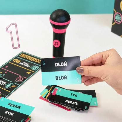 Gra Karciana Karaoke Mikrofon Imprezowa Rodzinna