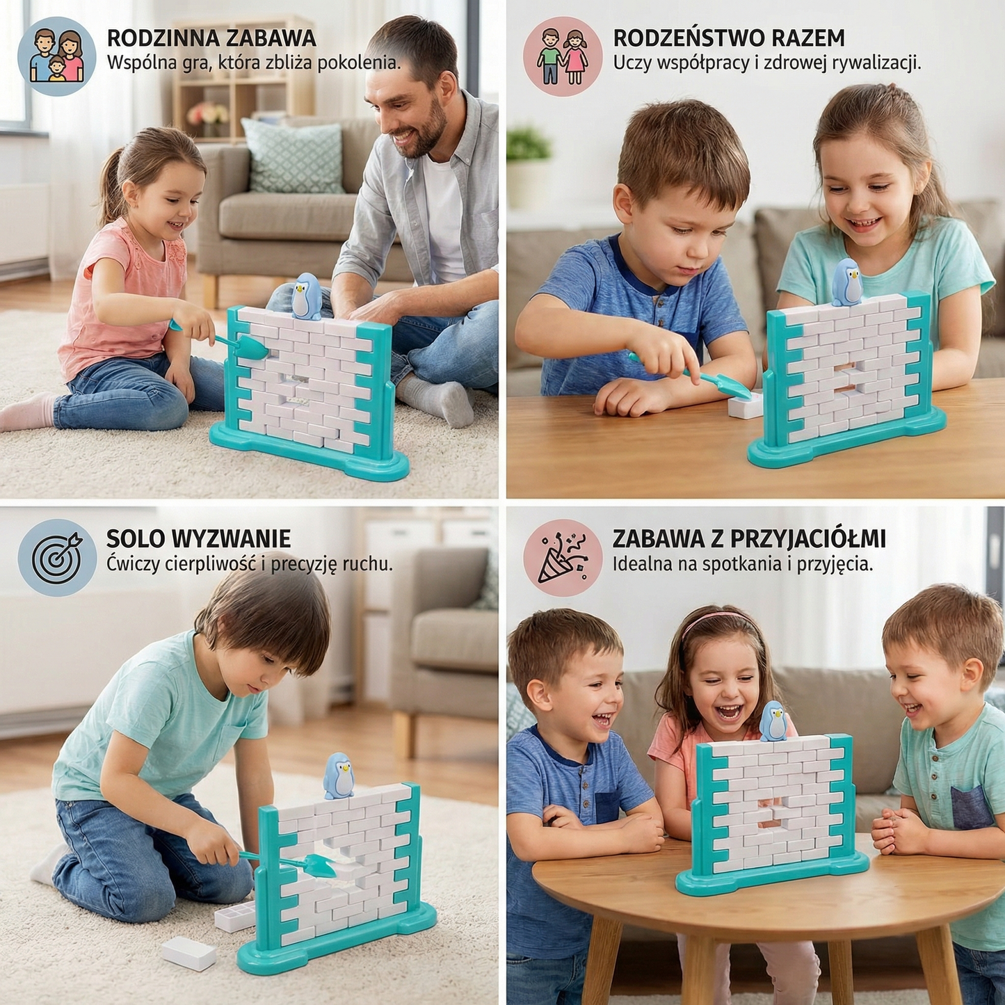 Gra Dzieci Zręcznościowa Pingwin Lodowa Ściana Rodzinna 4