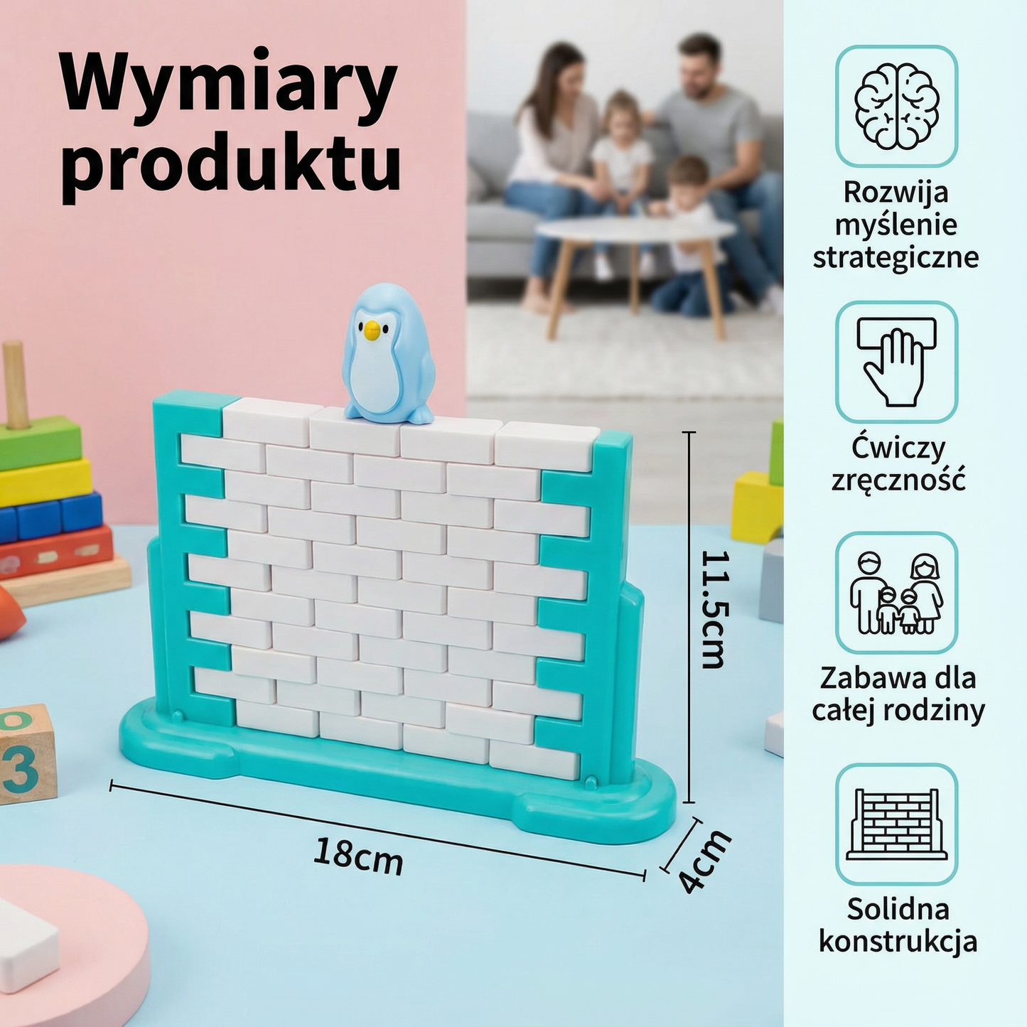 Gra Dzieci Zręcznościowa Pingwin Lodowa Ściana Rodzinna 5