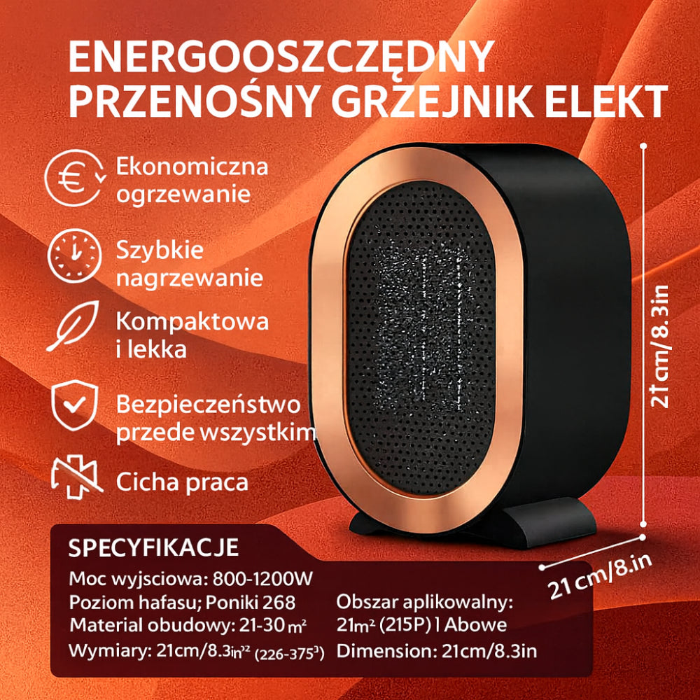 Grzejnik Elektryczny Przenośny Ceramiczny Energooszczędny Domowy