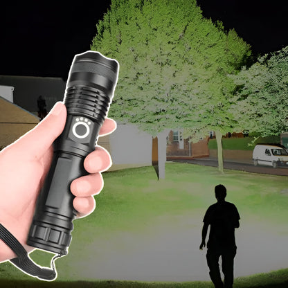 Latarka Taktyczna LED Aluminiowa Zoom Mocne Światło XHP50