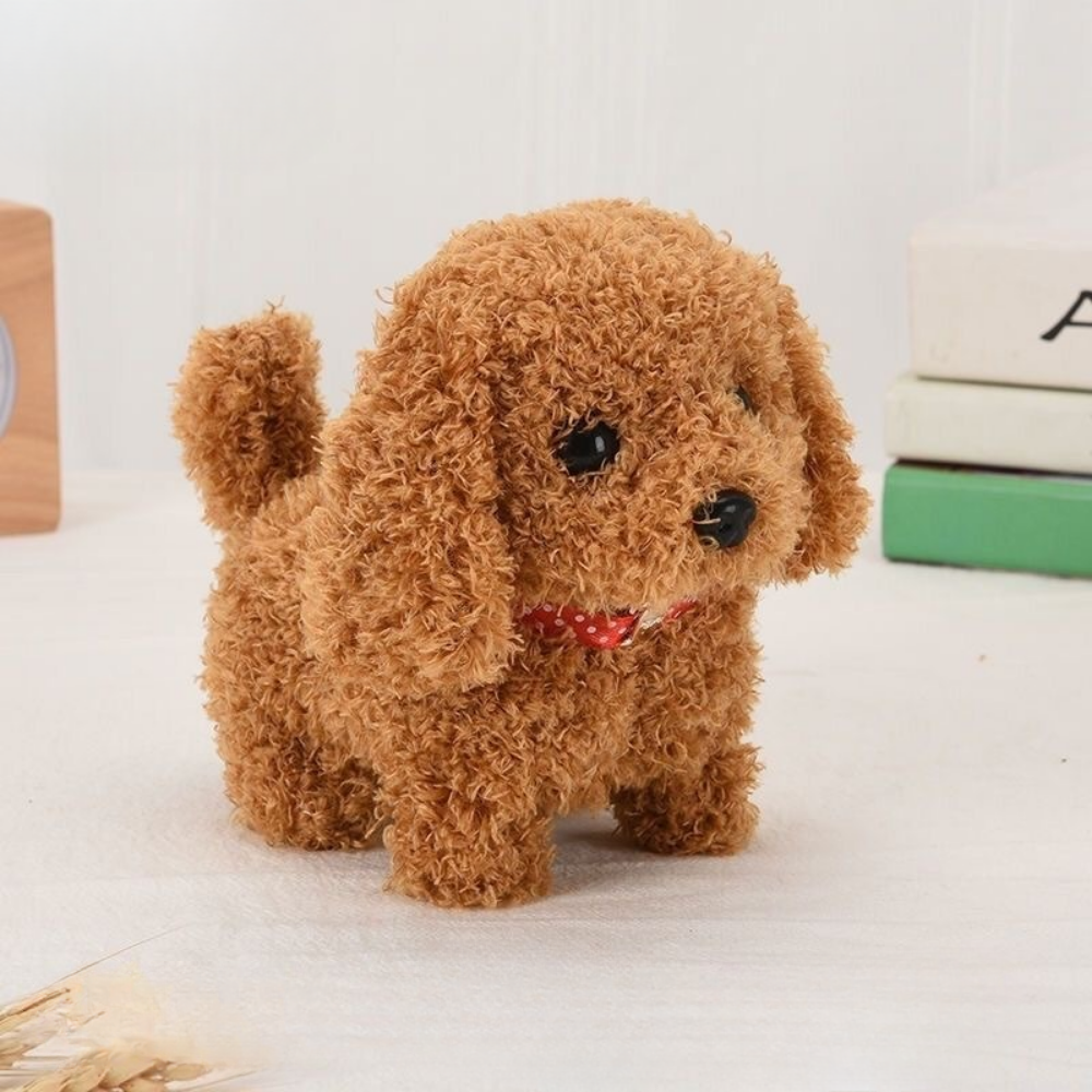 Juguete interactivo para niños que es un cachorro robot Nicoo, un perrito fielmente reproducido.