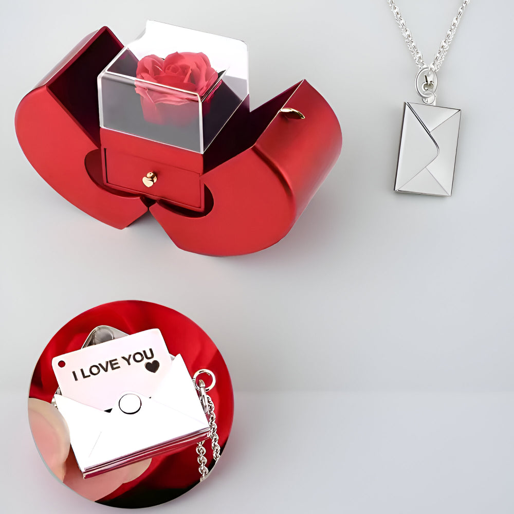 Gift Box Apple Red Rose Jewelry Casket