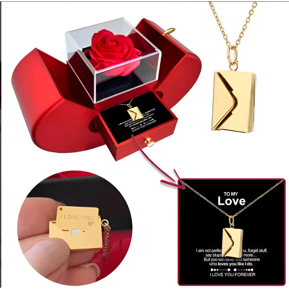 Gift Box Apple Red Rose Jewelry Casket