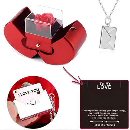 Gift Box Apple Red Rose Jewelry Casket