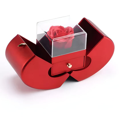 Gift Box Apple Red Rose Jewelry Casket