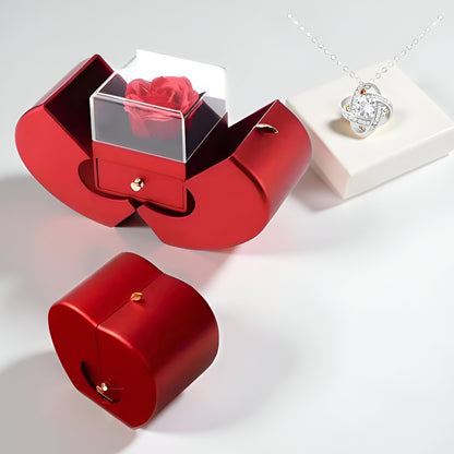 Gift Box Apple Red Rose Jewelry Casket