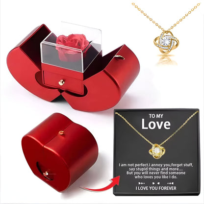 Gift Box Apple Red Rose Jewelry Casket