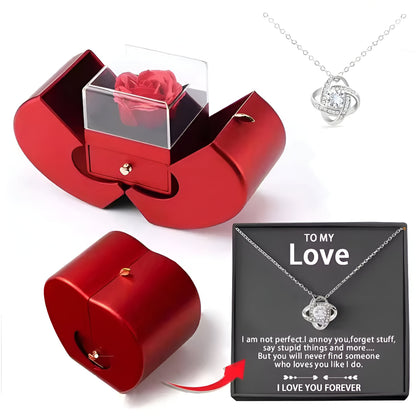 Gift Box Apple Red Rose Jewelry Casket